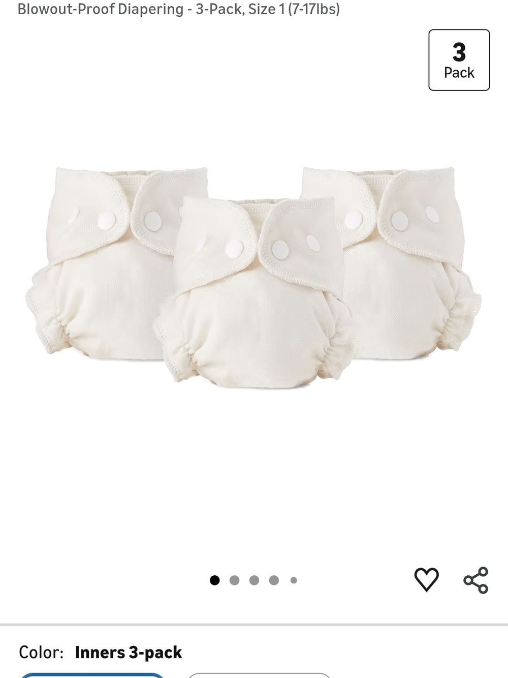 Esembly Diaper Inner Size 1 Organic Cotton -Pack Of 3